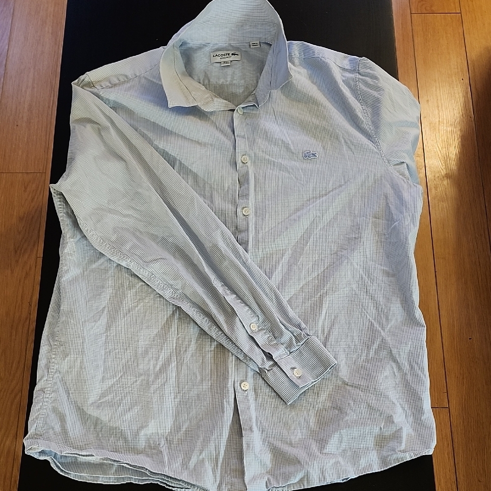 Lacoste Men's Light Blue Button Down Shirt
